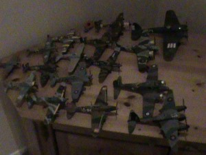 122 Over the course of several months, been building these model kits